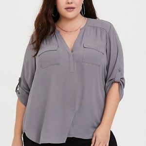 Torrid Georgette gray blouse